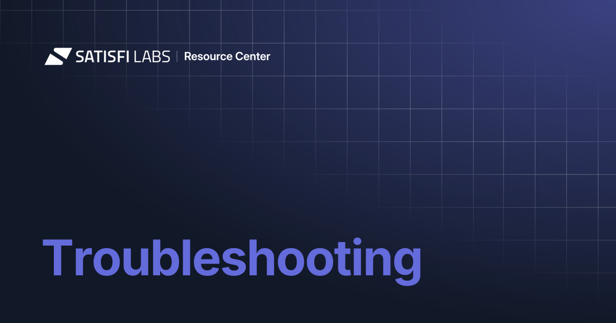 Troubleshooting | Resource Center