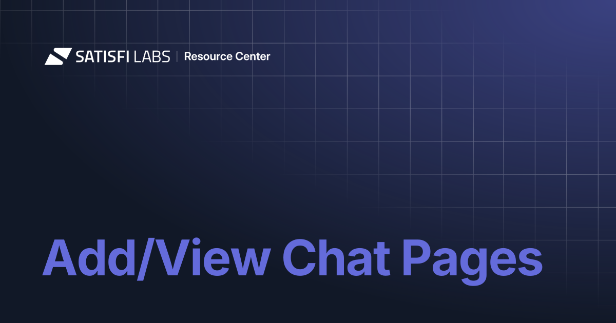 Add/View Chat Pages | Resource Center